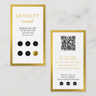 White Gold Business Eenvoudige QR-code Loyaliteit Visitekaartje