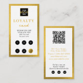 White Gold Business Logo QR Code Loyaliteit Visitekaartje (Voorkant / Achterkant)