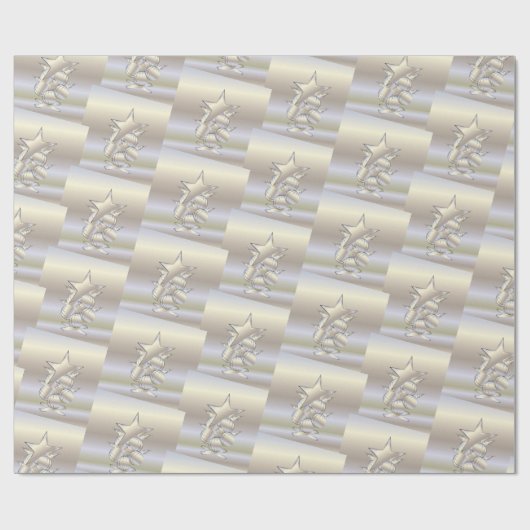 White gold Christmas Cadeaupapier (Vlak)