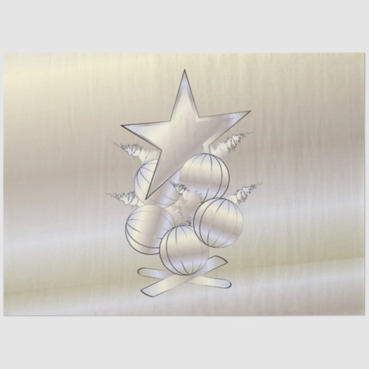 White gold Christmas Tissuepapier (Voorkant)