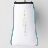 White & Gold Colors Professional Trendy Plain Golfheadcover (Draai 90)