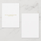 White & Gold Colors Professional Trendy Plain Informatiekaartje (Voorkant / Achterkant)