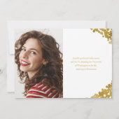 White Gold Confetti Photo Faire-part de graduation (Dos)