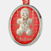 White & Gold Cookie Metalen Ornament (Links)