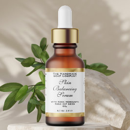 White & Gold Cosmetics Small Dropper Bottle Label