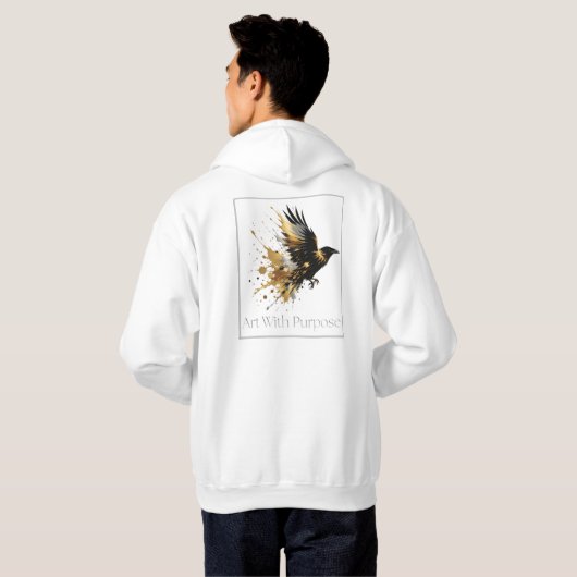 White & Gold Design Collection Hoodie (Achterkant volledig)