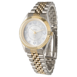 White Gold Diamond Custom Gezegde Gift Wrist Horloge
