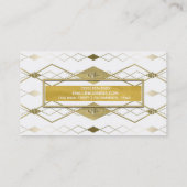 White & Gold Diamond Glamor Modern Classy Elegant Visitekaartje (Achterkant)