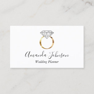 White Gold Diamond Ring Wedding Planner - Aangepas Visitekaartje