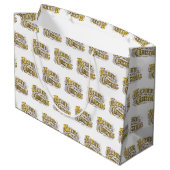 White Gold Elegant Merry Kerstmis Rustic  Groot Cadeauzakje (Achterkant Gekanteld)