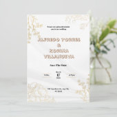 White & Gold Elegant Wedding Invitation Potrait (Debout devant)