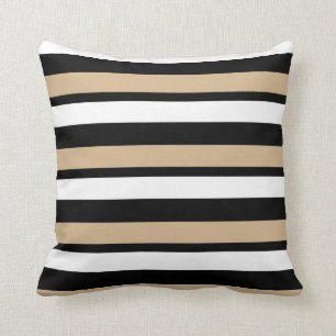 White Gold en Black Striped Sierkussen