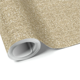 White Gold Faux Glitter Wrapping Paper Cadeaupapier