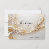 White Gold Floral bedankje Bedankkaart (Voorkant)