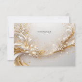 White Gold Floral bedankje Bedankkaart (Achterkant)