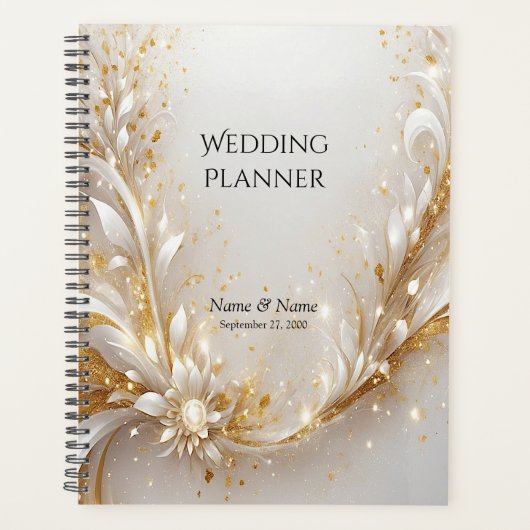 White Gold Floral Planner (Voorkant)