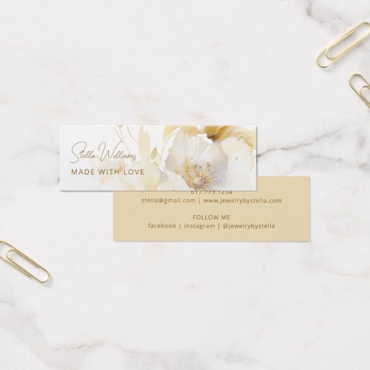 White Gold Flower Stud Earring Display Kaart (Kantoor)