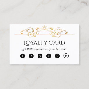 White Gold Foil Classic Chic  Swirls Custom Visitekaartje