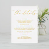 White Gold Foil Minimalist Wedding Enclosure Kaart (Staand Voorkant)