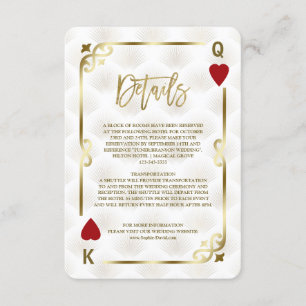 White Gold Gatsby Casino Las Vegas Poker Wedding Informatiekaartje