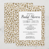 White Gold Glam Glitter Glitz Leopard Print Kaart (Voorkant / Achterkant)