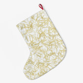 White Gold Glam Glitzy Christmas Grote Kerstsok (Achterkant (Hangend))