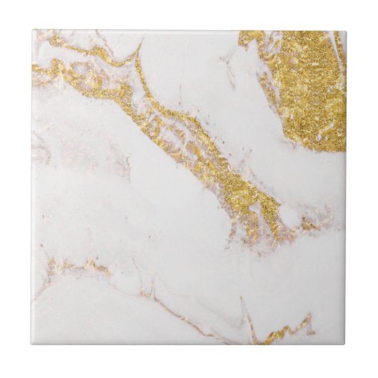 White gold glitter marble tegeltje (Voorkant)