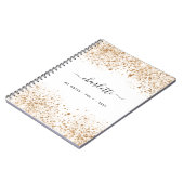 White gold glitter name script glamoureus notitieboek (Linkerzijde)