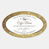 White Gold Glitter Product Labels Logo Diamonds (Voorkant)