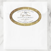 White Gold Glitter Product Labels Logo Diamonds (Tas)