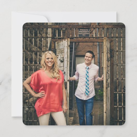 White Gold Glitter Save the Date Photo Cards (Achterkant)