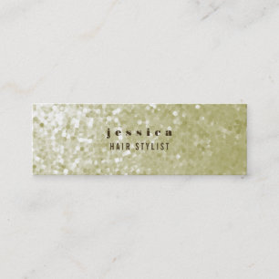 White Gold Glitter Sequin Haarstylist Skinny Kaart Mini Visitekaartje