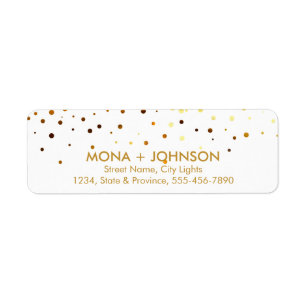White Gold Glitter Sparkle Confetti Stippen Modern Etiket