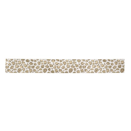 White Gold Glitz Sparkle Leopard Print     Lint (Voorkant)