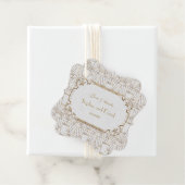 White Gold Great Gatsby Art Deco 1920s Wedding Bedankjes Labels (In situ)