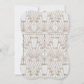 White Gold Great Gatsby Art Deco Engagement Party Kaart (Achterkant)