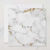 White Gold Grey Marble Geometric Square Party Kaart (Achterkant)