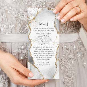 White, Gold & Grey Mist Agate Program Reclamekaart