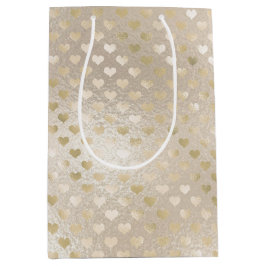 White Gold Hearts       Medium Cadeauzakje