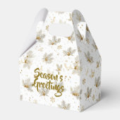 White Gold Leaves & Snowflakes Pattern Bedankdoosjes (Voorkant Zijde)