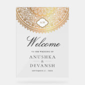 White Gold Mandala Indian Wedding Welcome (Recto)