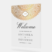 White Gold Mandala Indian Wedding Welcome (Angle)
