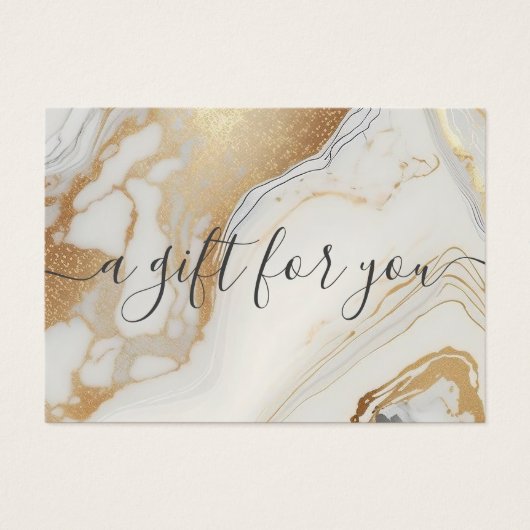White Gold Marble Business Gift Certificate Visitekaartje (Voorkant)