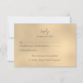 White Gold Marble Glam Wedding RSVP Kaart (Achterkant)