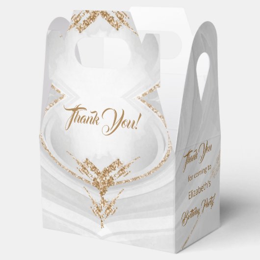 White Gold Marble Hartelijk dank Bedankdoosjes (Geopend)