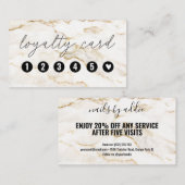 White Gold Marble Nail Salon Loyalty Card (Voorkant / Achterkant)