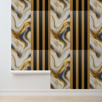 White Gold Marble Wood Slats - Self-Adhesive  Behang