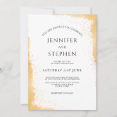 White Gold Minimalist Sparkle Edge Wedding Kaart (Voorkant)