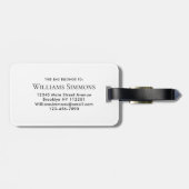 White Gold Monogram Script Name Stylish Bagagelabel (Achterkant horizontaal)