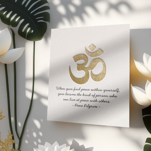 White & Gold OM Symbool YOGA Meditation Instructor Poster